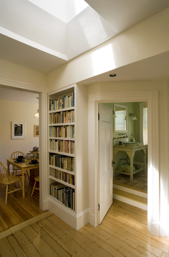 Built in Bookcase Hall Traditional with Baseboards Bookcase Built In