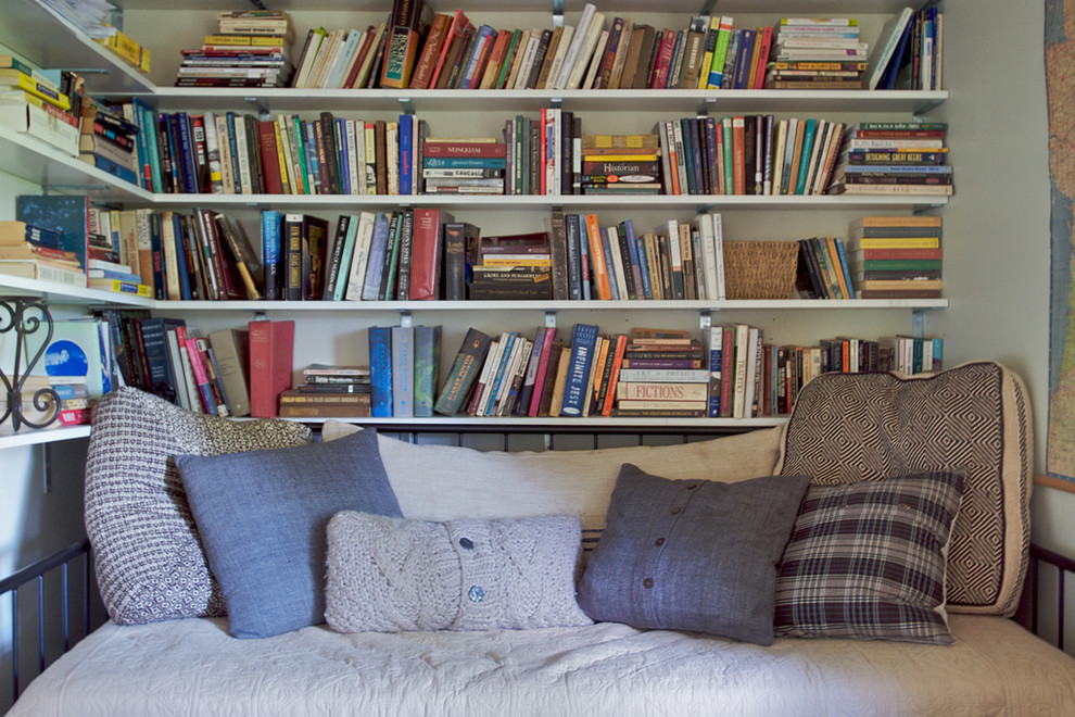 Built in Bookcase Spaces Farmhouse with None 