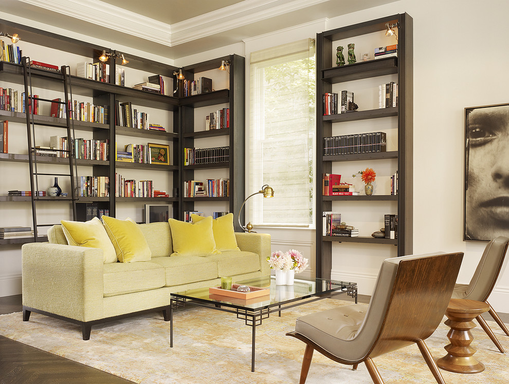 Built in Bookshelves Living Room Transitional with Alvar Aalto Bookcase Bookcase