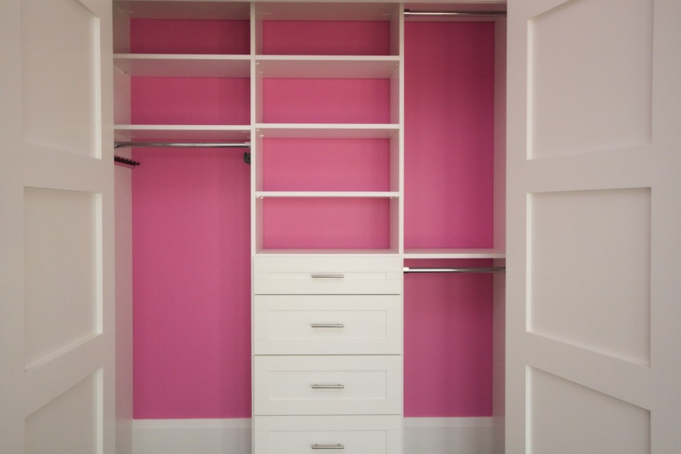 Built in Closet Systems Closet Transitional with Girls Closet Pink Shaker