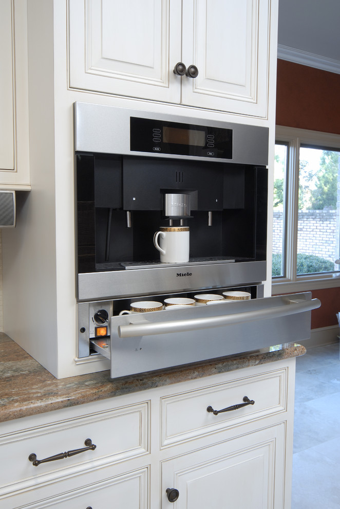 Built in Coffee Maker Kitchen Traditional with Beaded Inset Cabinetry Miele