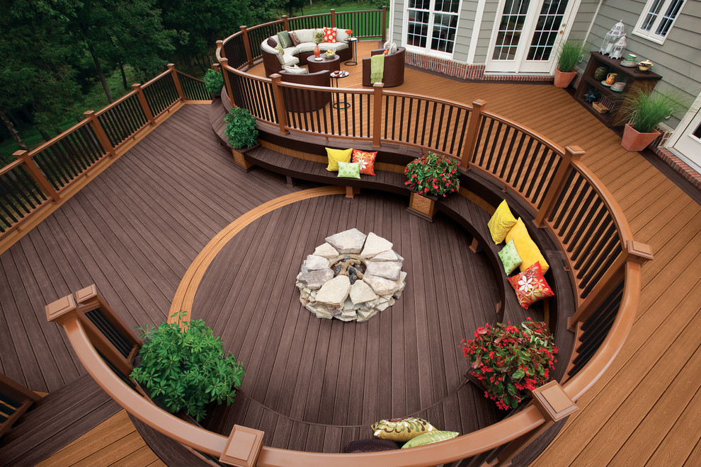 Built in Deck Bench Deck Transitional with Built in Bench Built in Deck