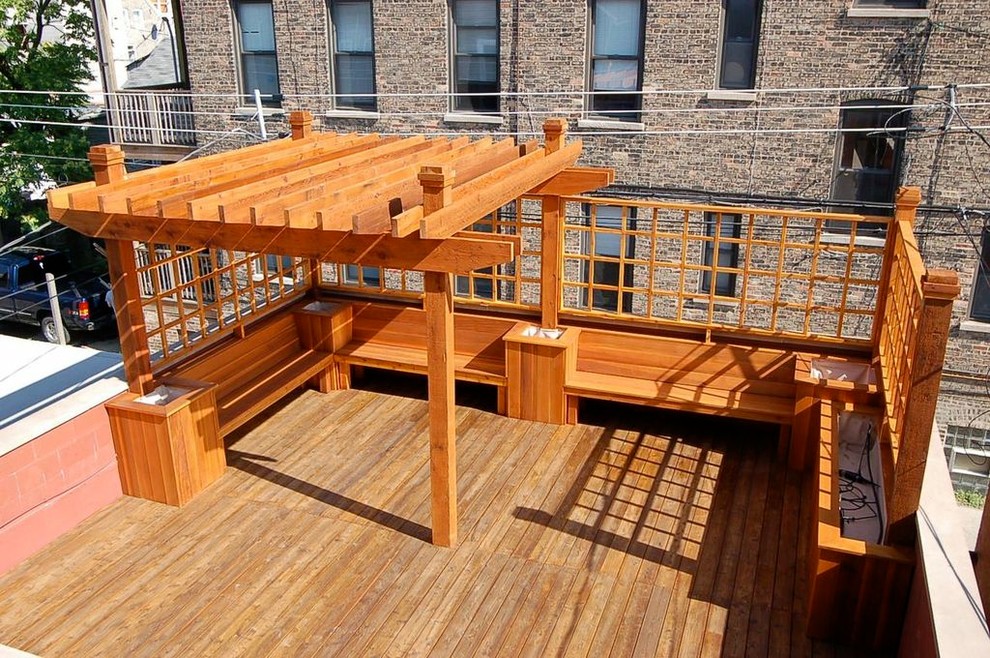 Built in Deck Bench Deck Transitional with Built in Deck Bench