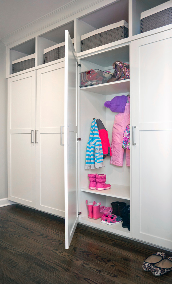 Built in Lockers Entry Traditional with Bar Pulls Crown Molding