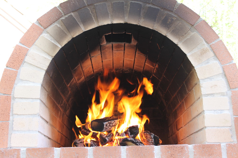Built in Pizza Oven Landscape Traditional with Bread Ovens Brick Oven