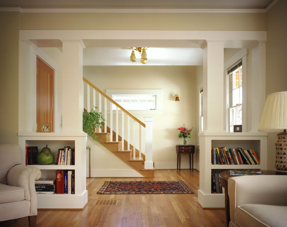 Built in Room Dividers Living Room Traditional with Built in Book Shelf Hardwood