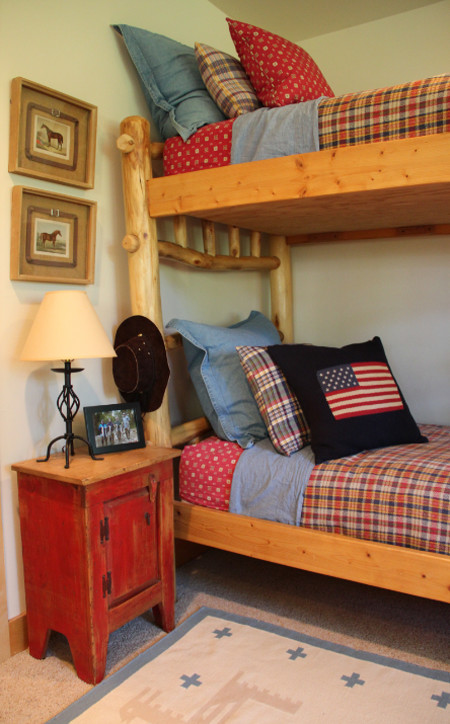 Bunk Bed Pictures Spaces Traditional with American Flag Pillow Boys