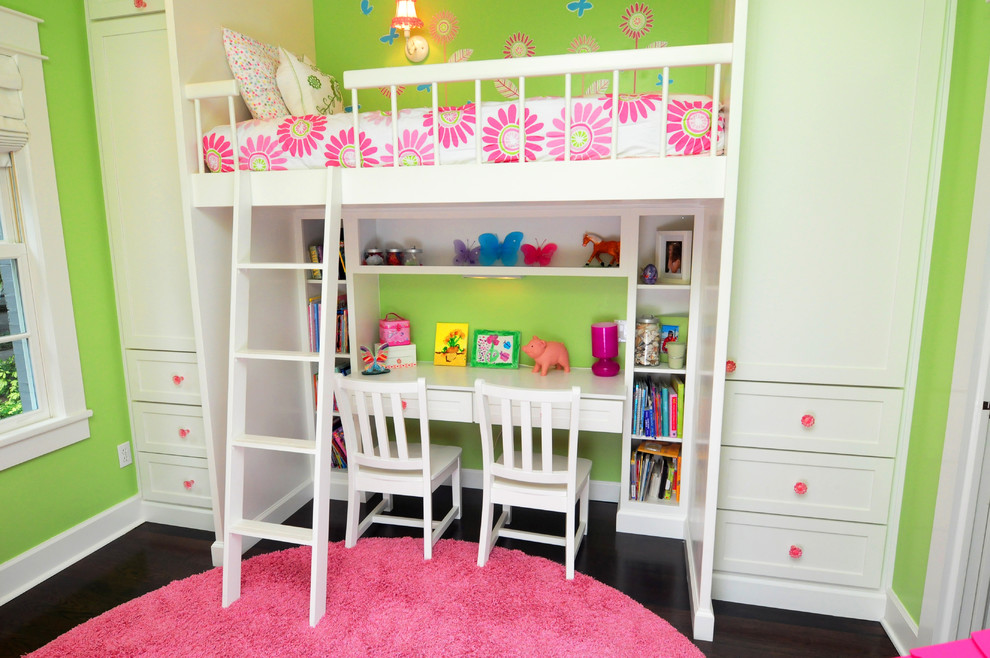 Bunk Bed with Desk Kids Traditional with Built in Closets Bunk Bed