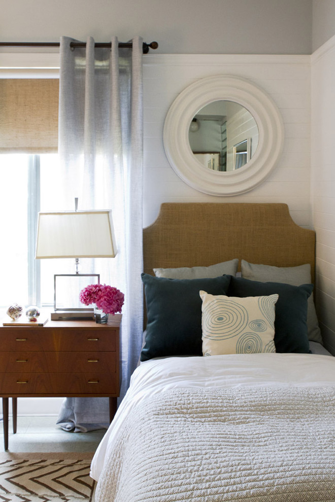 Burlap Curtain Ideas Bedroom Contemporary with Black Burlap Gray Nightstand
