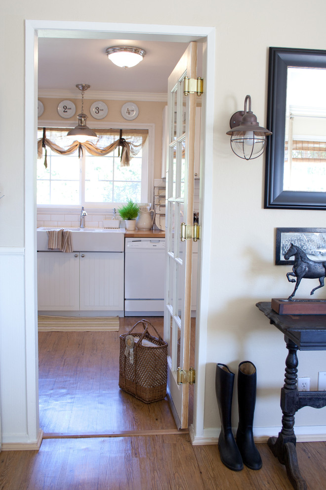 Burlap Window Treatments Kitchen Farmhouse with Ceiling Light Cottage Equine