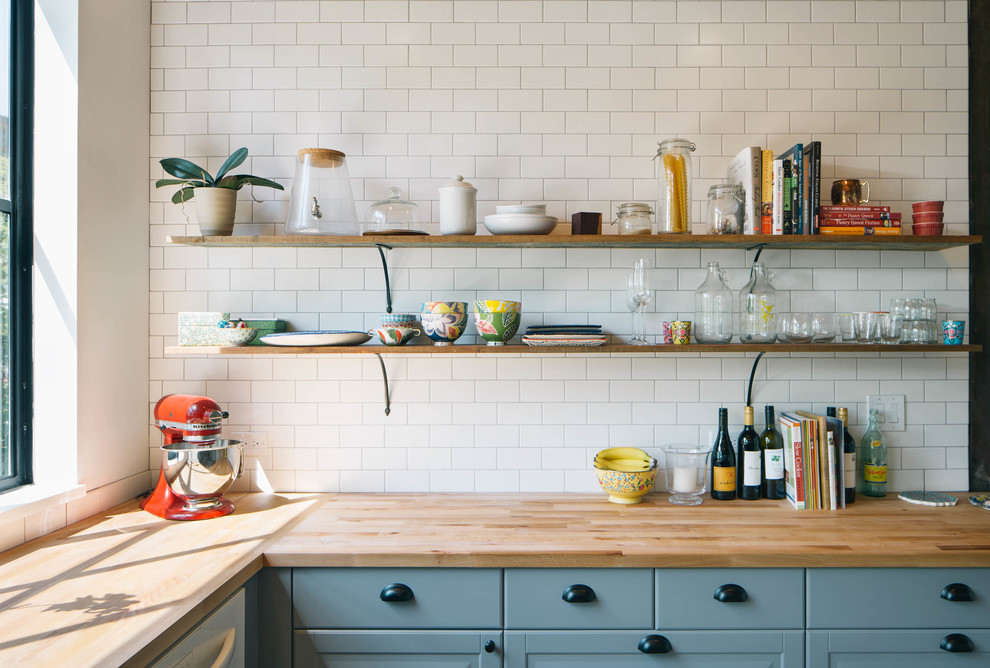 Butcher Block Counter Kitchen Industrial with Austin Barn Butcher Block