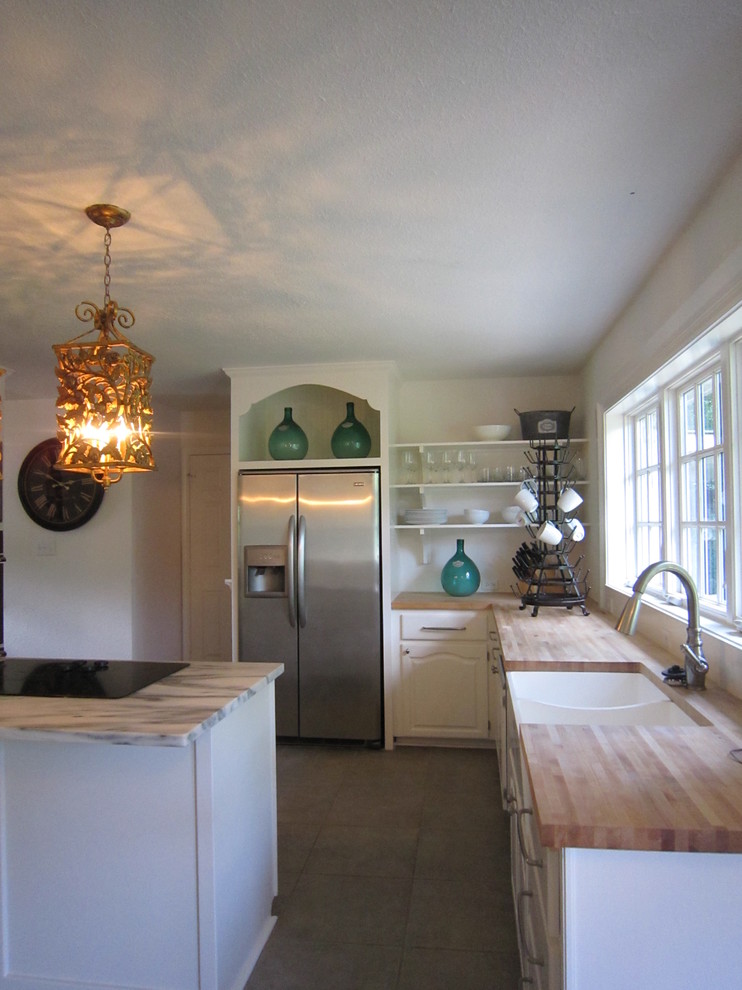 Butcher Block Countertops Kitchen Eclectic with None 1