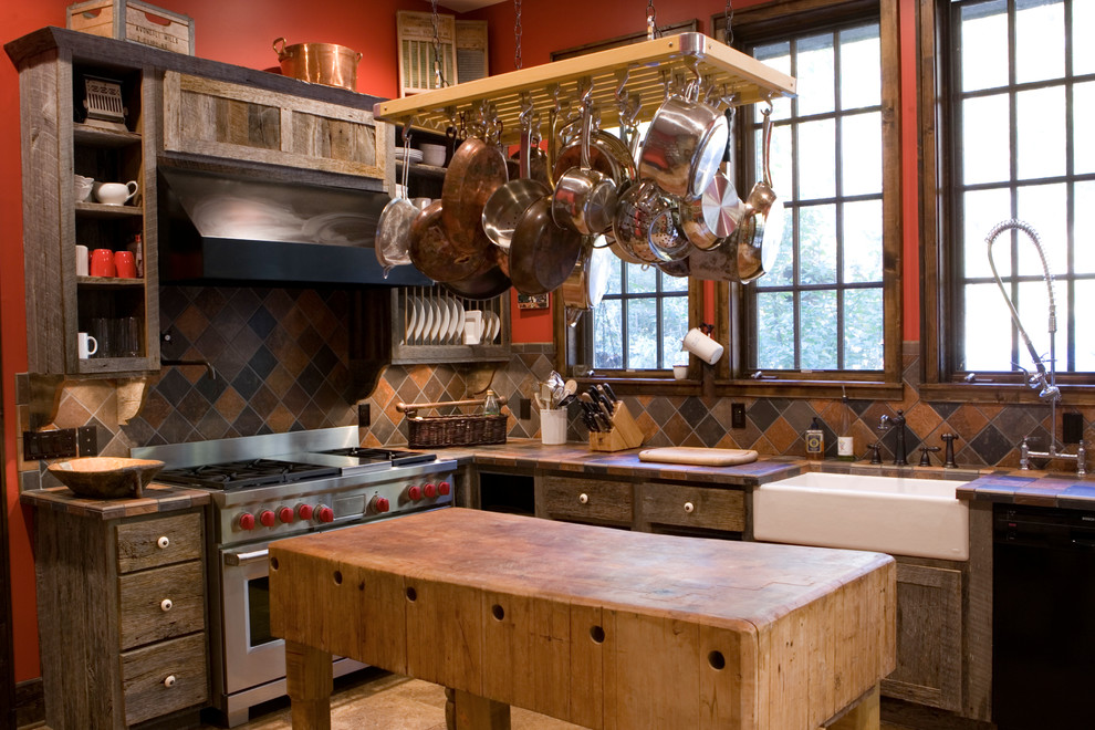 Butcher Block Maintenance Kitchen Rustic with Butcher Block Island Cabin
