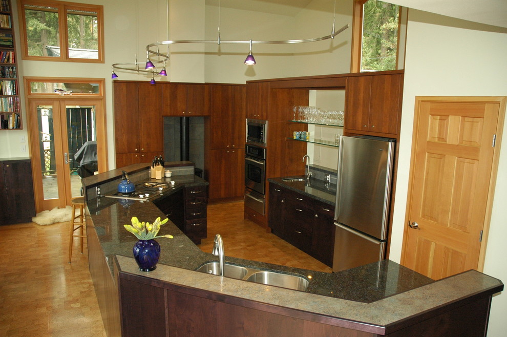 Butterfly Blue Granite Kitchen Contemporary with Apc Cork Butterfly Blue