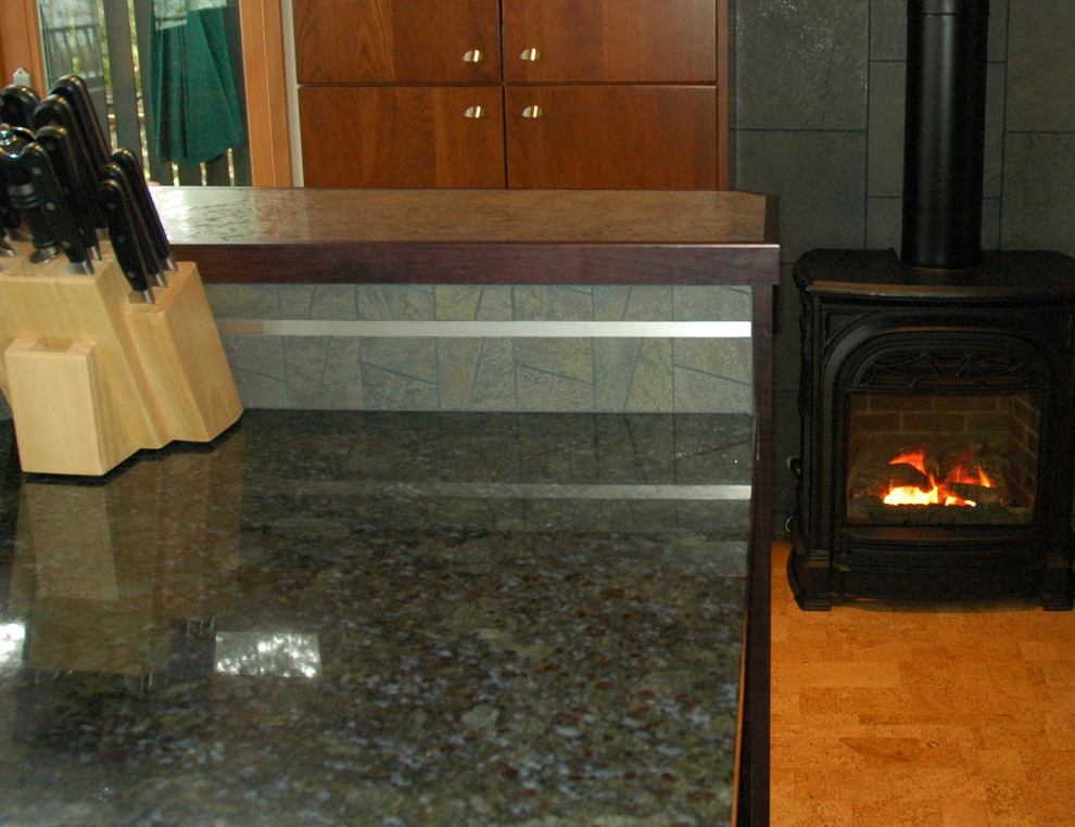 Butterfly Blue Granite Kitchen Contemporary with Apc Cork Blues Butterfly