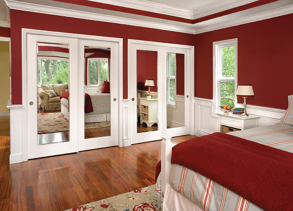Bypass Closet Doors Bedroom Traditional with Core Designer Door Entry