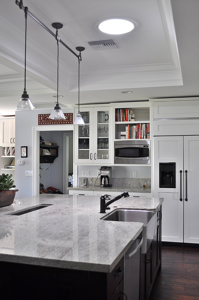 Cabinet Mounted Microwave Kitchen Traditional with Apron Sink Cabinet Front
