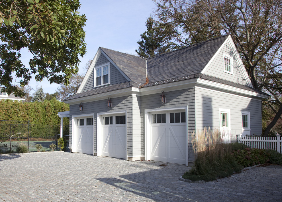 Cabot Porcelain Tile Garage and Shed Traditional with Carriage Doors Gray Shingle