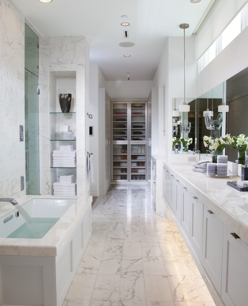 Calacatta Gold Marble Bathroom Contemporary with Bathroom Bathroom Cabinets Bathroom