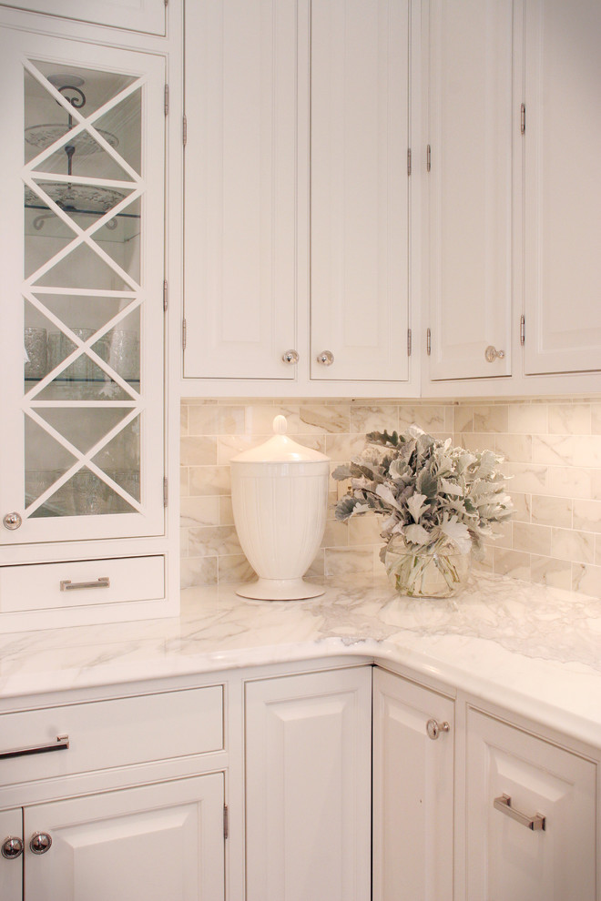 Calcutta Gold Marble Kitchen Traditional with None 