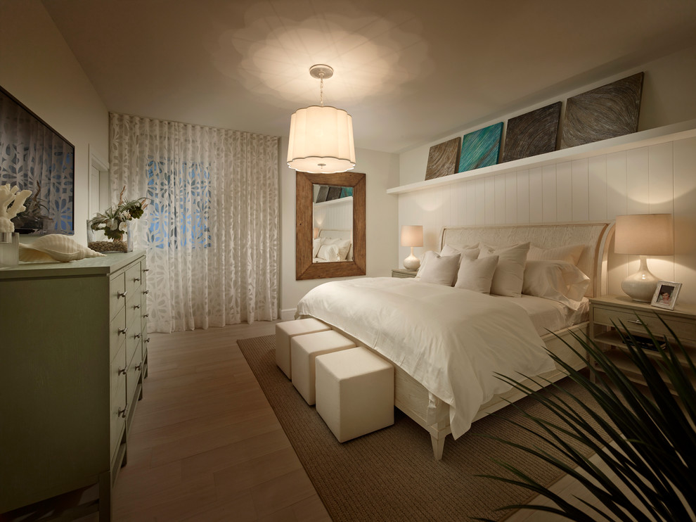 California King Bed Frame Bedroom Beach with Floating Shelf Green Dresser