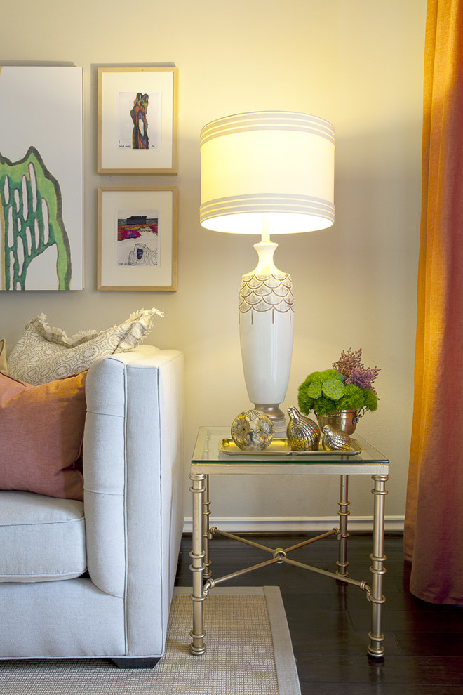 Candlestick Table Lamps Living Room Contemporary with Area Rug Dark Floor