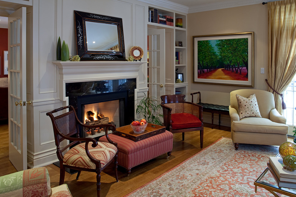 Cane Back Chair Living Room Traditional with Fireplace Gold Marble Molding
