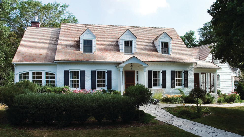 Cape Cod Bedding Exterior Traditional with Arched Window Black Shutters