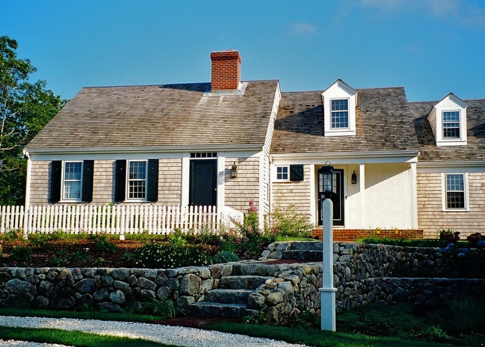Cape Cod Bedding Exterior Traditional with Brick Chimney Cape Cod