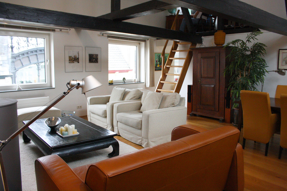 Caramel Leather Sofa Living Room Eclectic with None 