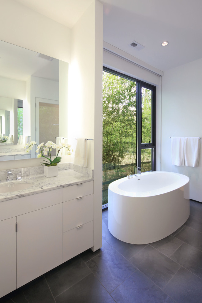 Carrara Marble Bathroom Bathroom Modern with Clean Cove Lighting Elegant1