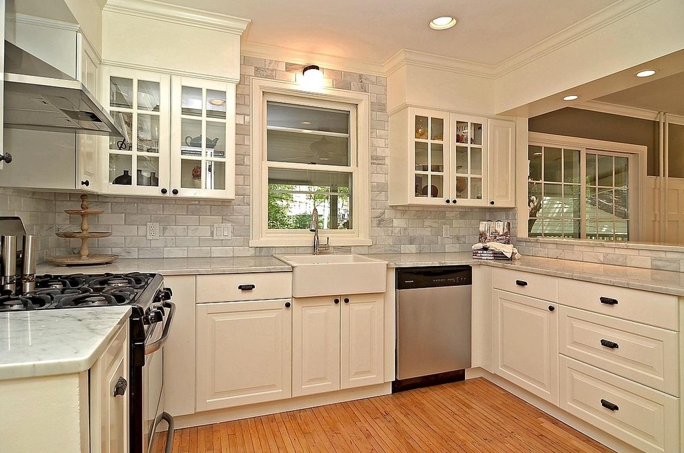 Carrara Marble Kitchen Kitchen Traditional with Carrara Marble Farmhouse Sink