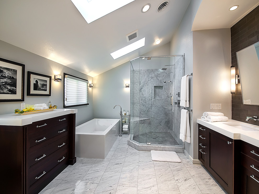 Carrara Tile Bathroom Bathroom Contemporary with Bonnie Brae Bonnie Brae4