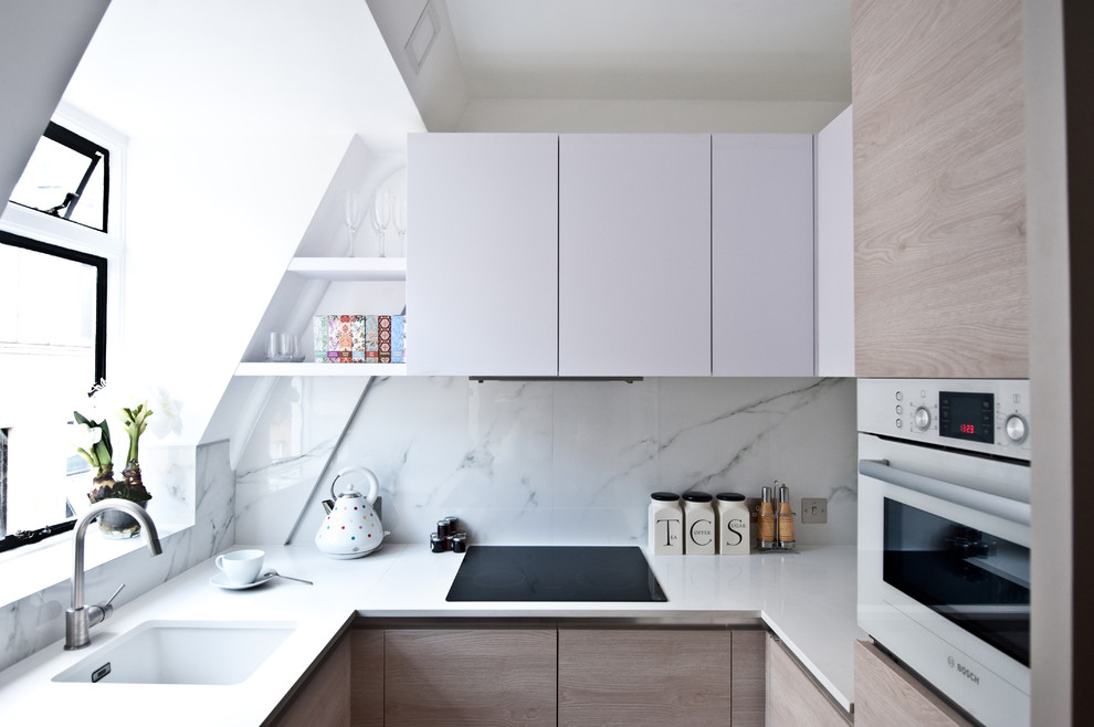Carrera Marble Bathrooms Kitchen Contemporary with Bosch Compact Kitchen Marble