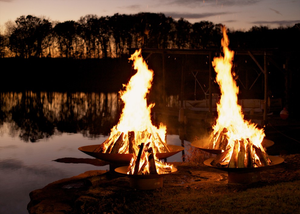 Cast Iron Fire Pit Spaces Modern with Back Yard Fire Pit