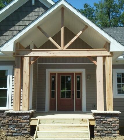 Cedar Porch Posts Entry Traditional with Cedar Porch Posts 