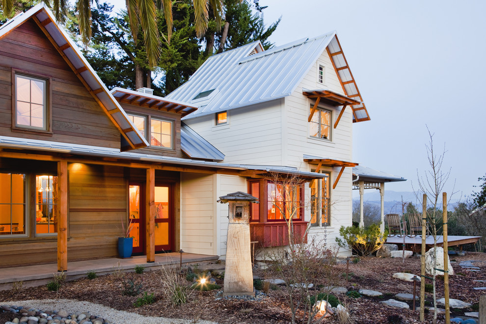 Cedar Porch Posts Exterior Farmhouse with Awning Garden Art Garden