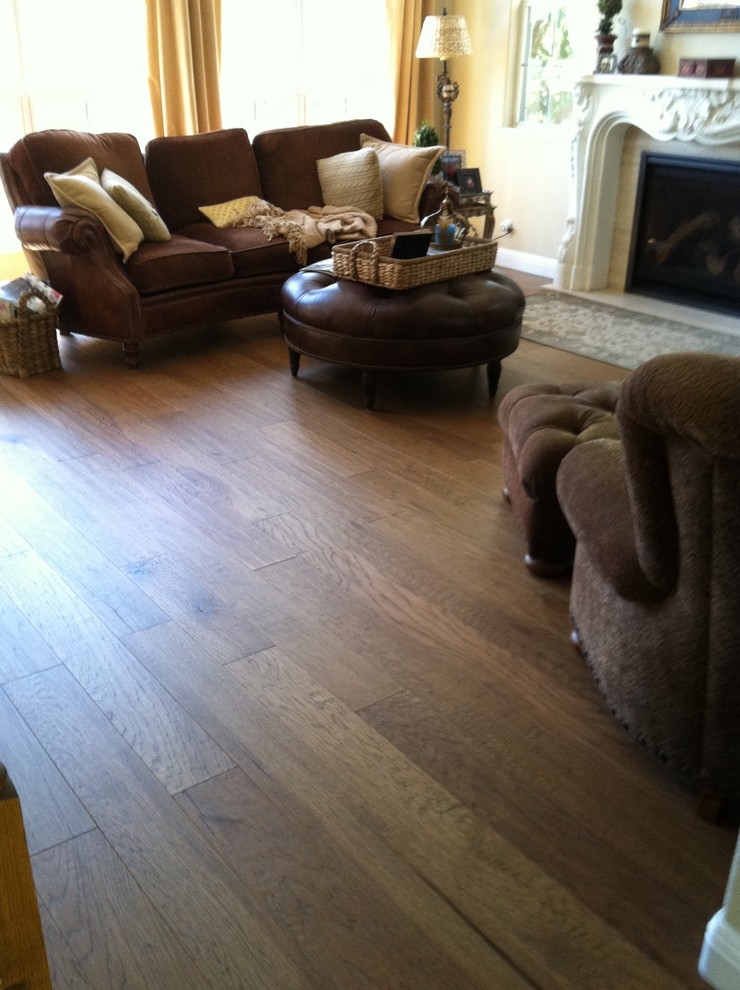 Cedar Porch Posts Living Room Traditional with Mullican Castillian Hickory Hardwood