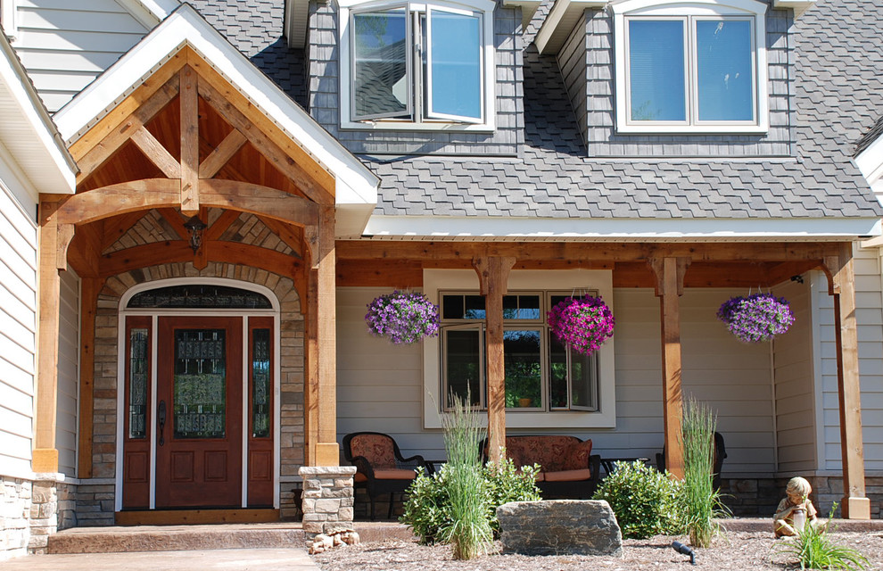 Cedar Porch Posts Porch Traditional with Front Porch Lakefront Remodeling