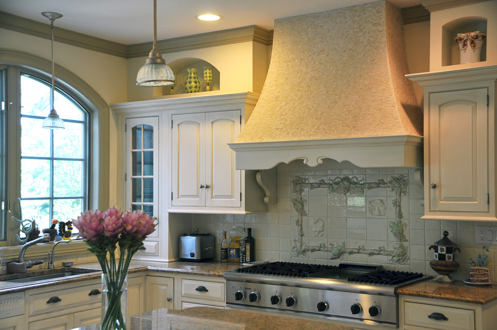 Ceiling Molding Designs Kitchen Mediterranean with Arch Window Bulk Head
