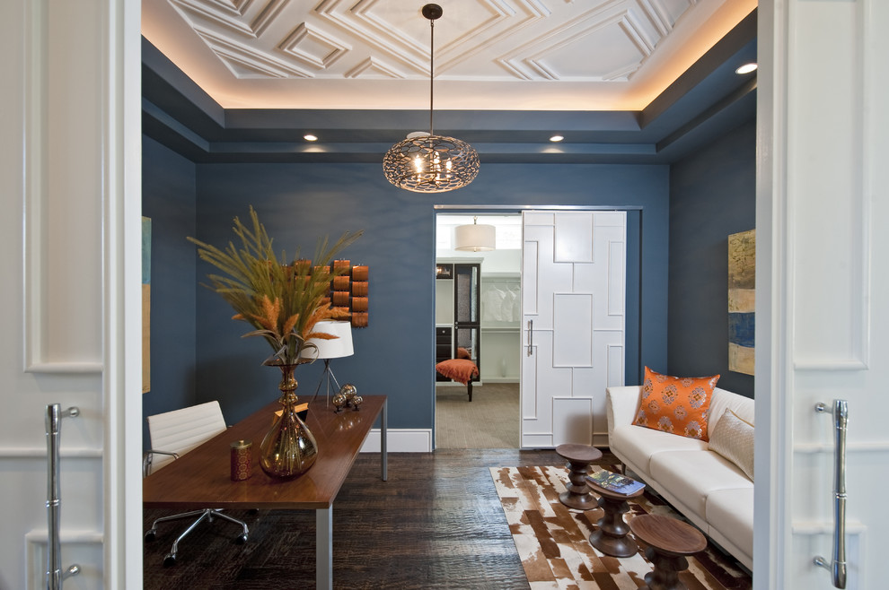 Ceiling Molding Designs Living Room Transitional with Baseboards Blue Walls Ceiling