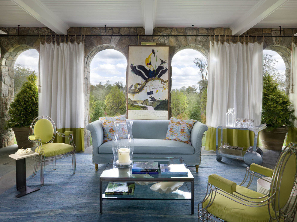 Ceiling Mount Curtain Rods Patio Eclectic with None 