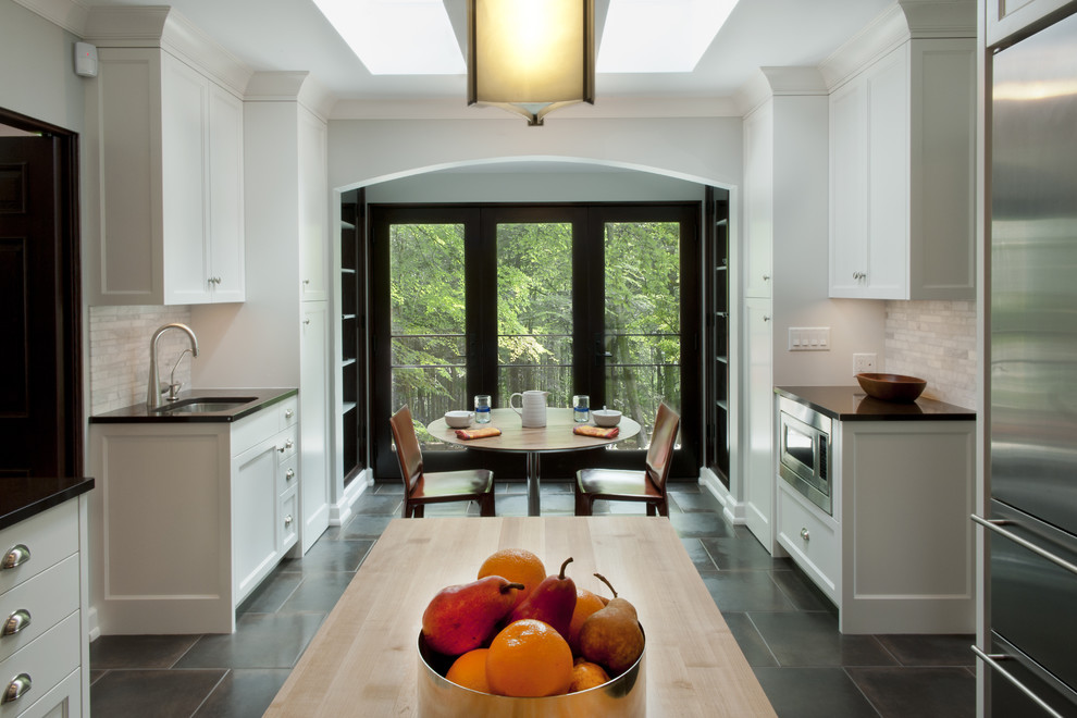 Ceramic Tile Flooring Pictures Kitchen Contemporary with Breakfast Nook Butcher Block