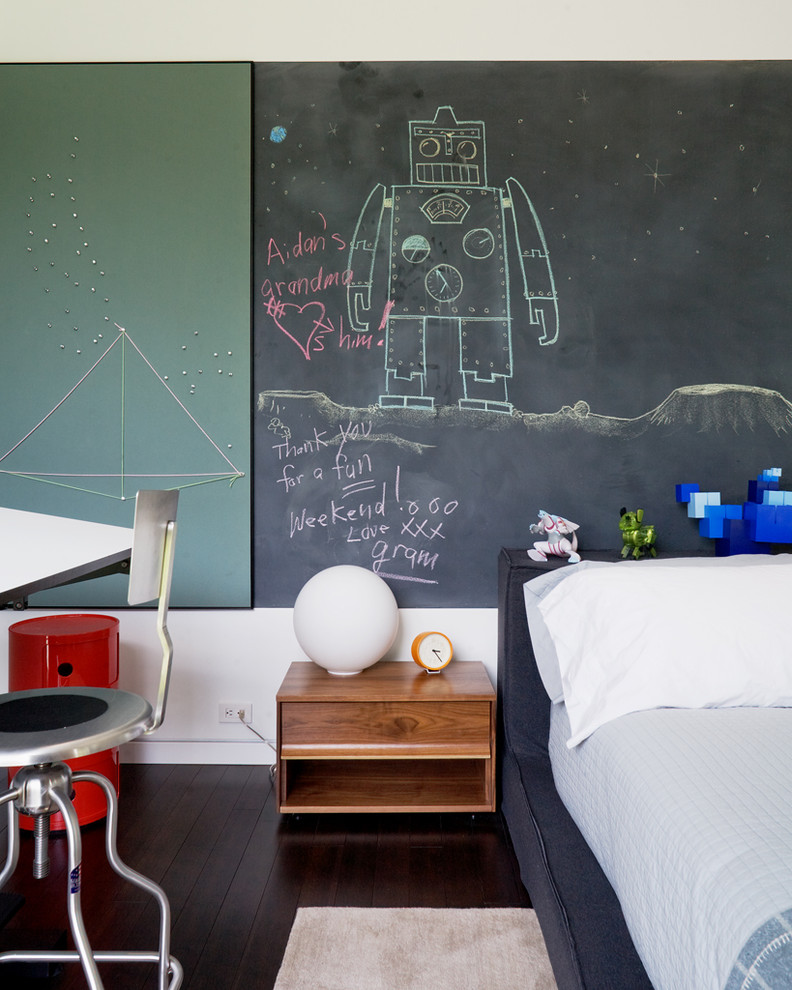 Chalkboard Cork Board Combo Kids Modern with Chalkboard Robot 