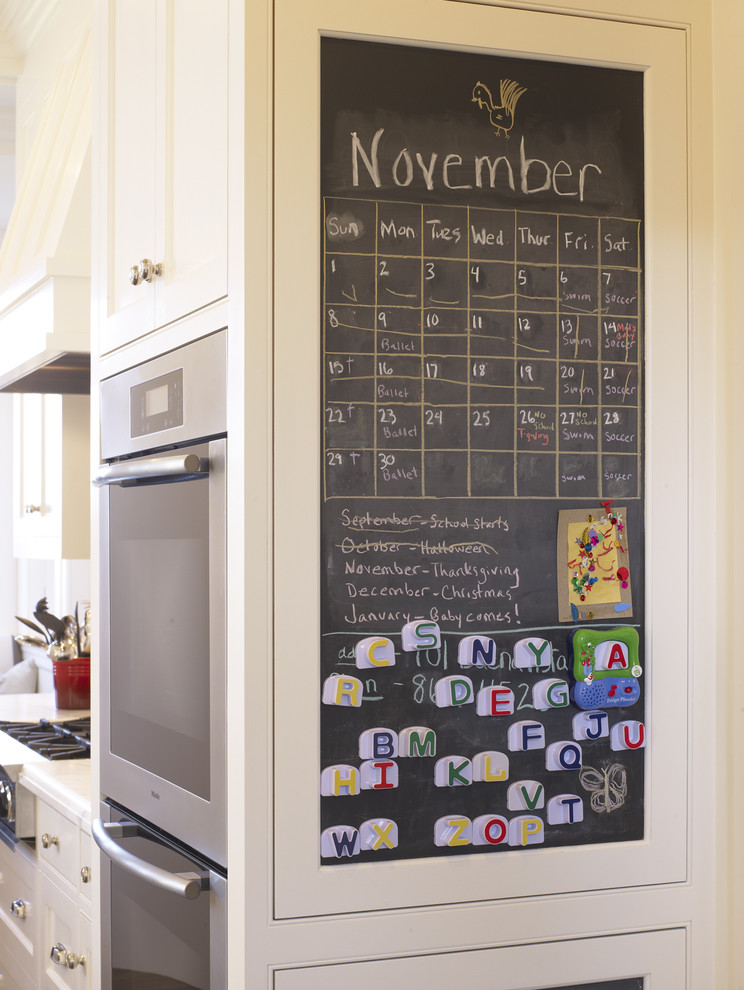 Chalkboard Cork Board Combo Kitchen Traditional with Chalkboard Family Friendly Stainless