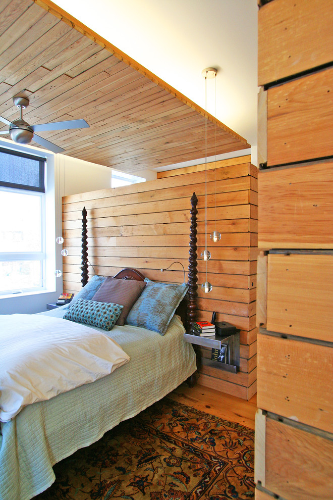 Chandelier Ceiling Fan Bedroom Contemporary with Area Rug Bedside Table