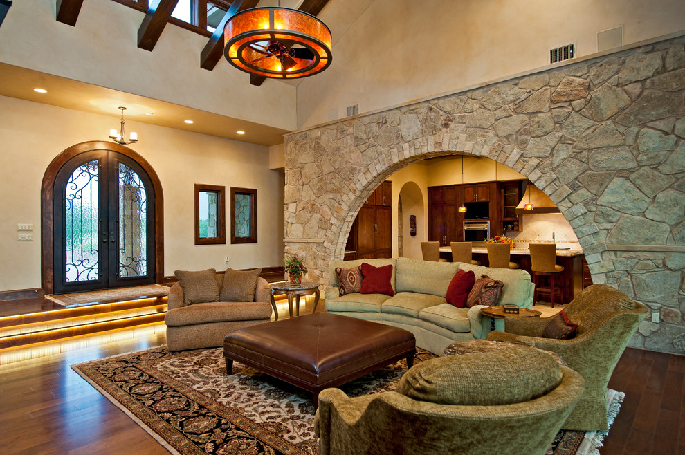 Chandelier Ceiling Fan Living Room Traditional with Accent Wall Beige Armchair