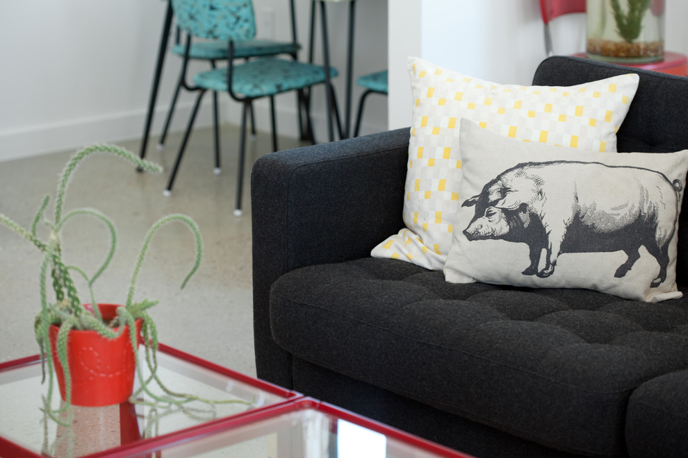 Charcoal Gray Sofa Living Room Eclectic with None 1