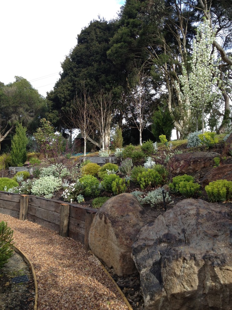 Cheap Bedroom Sets Landscape Modern with Bank Planting Boulders Deciduous