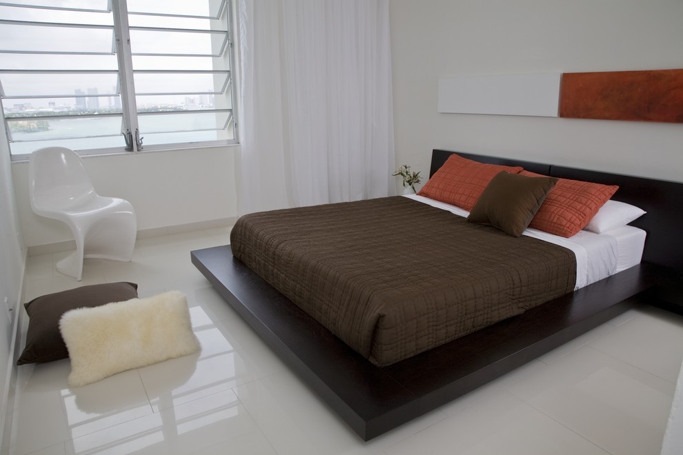 Cheap Platform Beds Bedroom Modern with Brown Dark Stained Wood